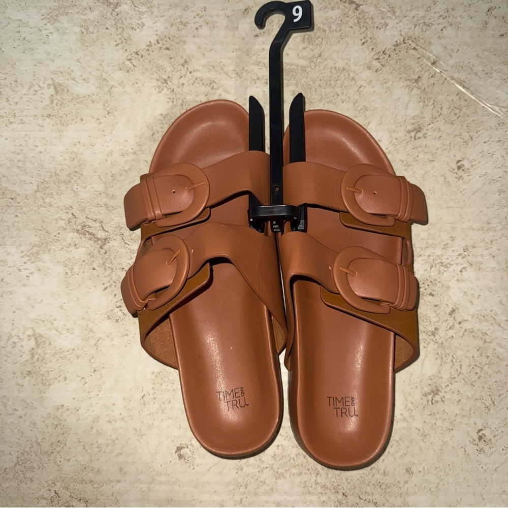 Brown Double Strap Sandals